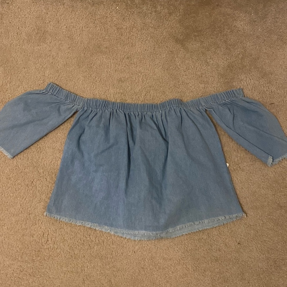 Jean off the shoulder top.